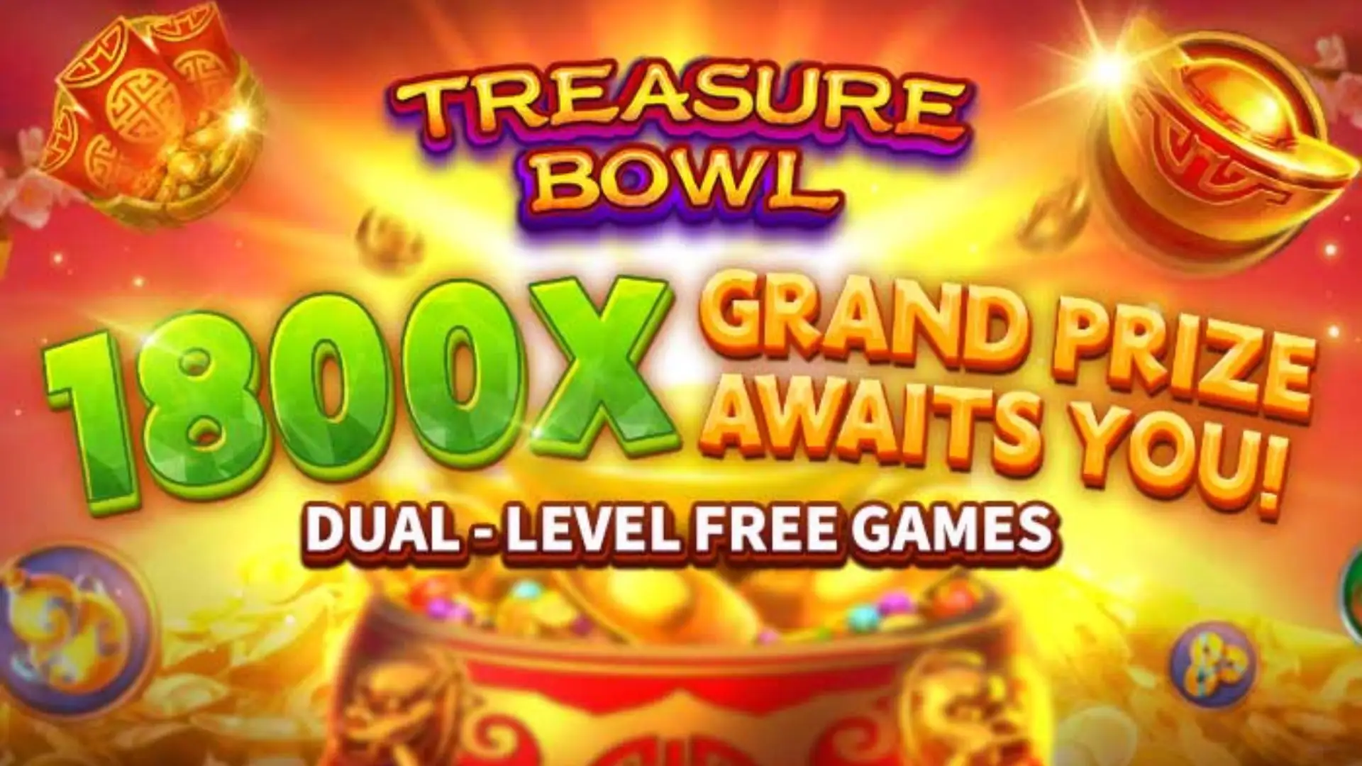 Multiplicadores Treasure Bowl u555 - 7777x Máximo com Tigela Dourada